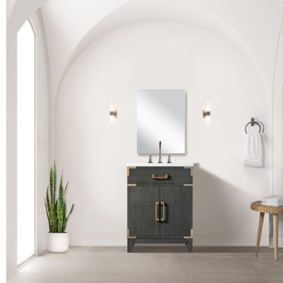 Meuble-lavabo simple.  Ensemble de comptoir, miroir et robinet en acrylique