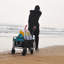 Mini chariot de plage pliable pour le jardinage (noir + bleu)