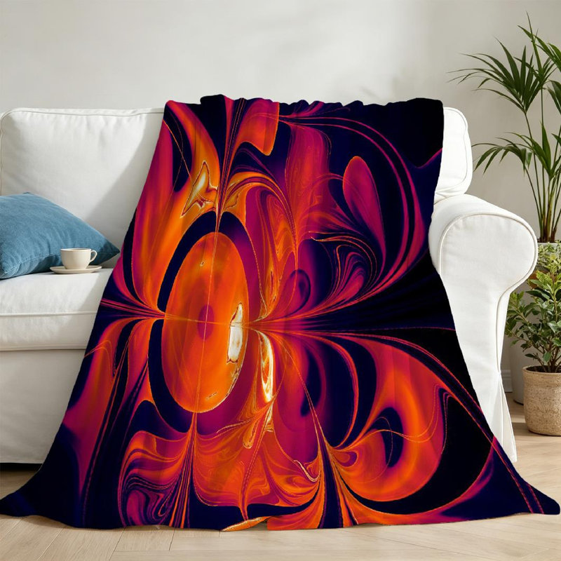 Jeté transparent en flanelle de polaire ultra douce, art fractal pour impression créative d'un côté, Jeté 50 po x 60 po