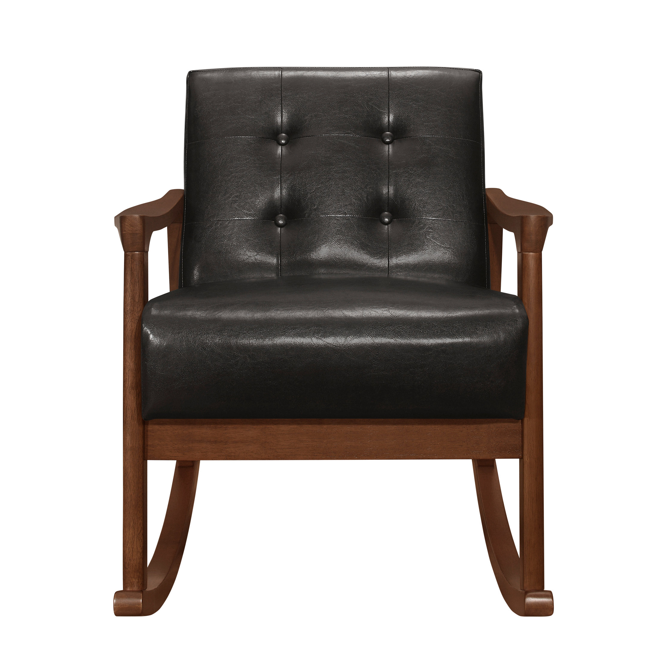 Wildon Home® 1pc Sophisticated Dark Brown Faux Leather Button Tufted ...