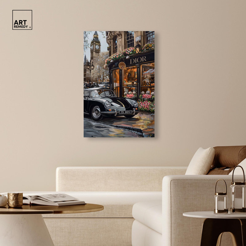 «A View of London from the Car» par Art Remedy, H 30 po x l 20 po, Toile tendue, Toile tendue