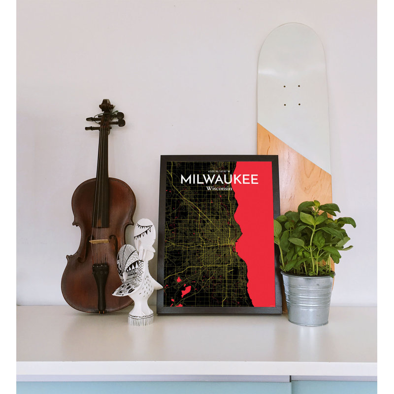 Milwaukee City Map - No Frame Print, 50.8cm H x 40.6cm W x 0.13cm D