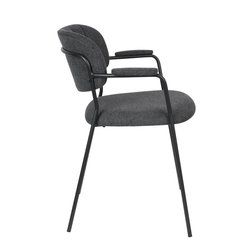 Jolien Upholstered Arm Chair, Black, Dark Gray