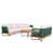 Beige Cushion/Green Rope Teak Frame