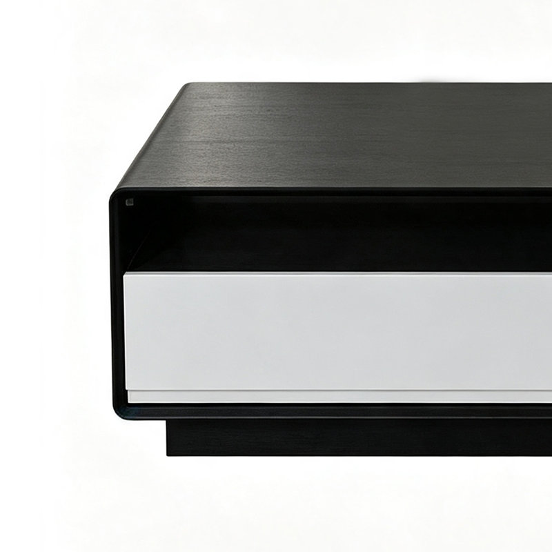 Table basse Nordic, H 15 po x l 51,18 po x P 27,55 po, Noir / blanc