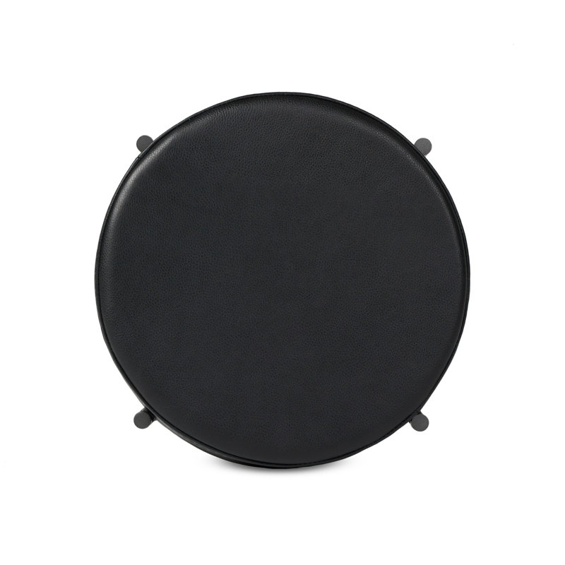 Nocona Upholstered Bar Stool, Black/Leather, Counter Stool (26" Seat Height)