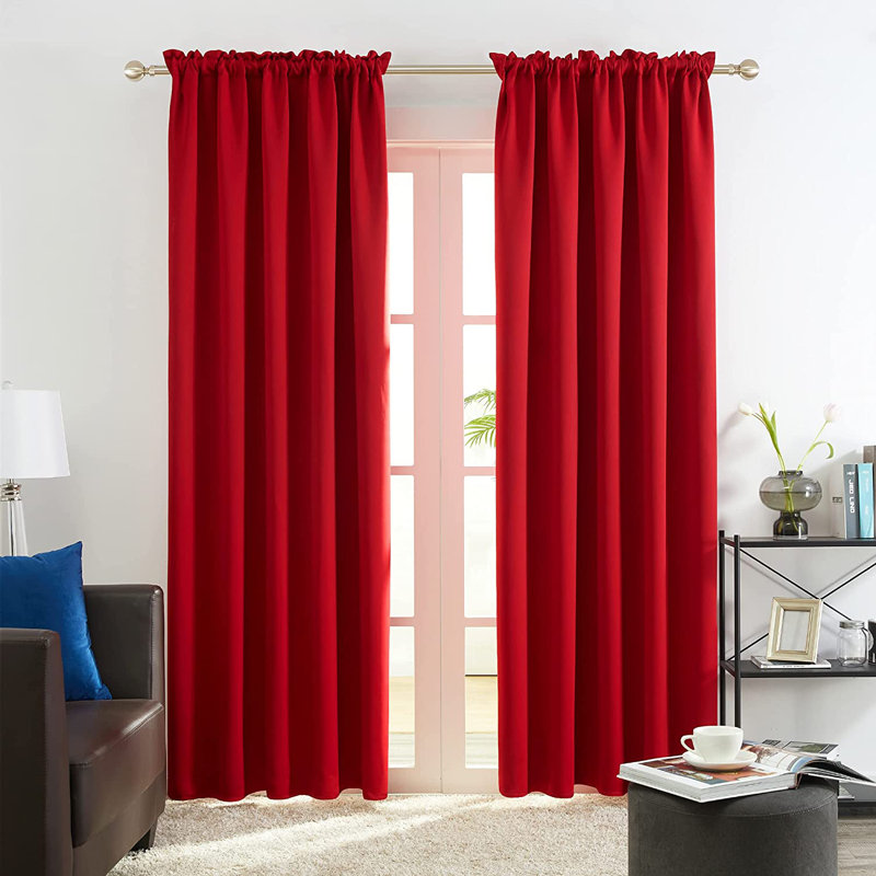 Northmoore Room Darkening Curtain Pair, 42" W x 95" L, True Red