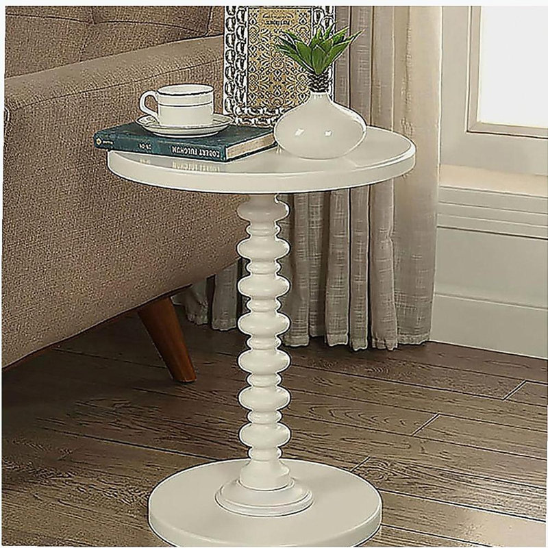Table d'appoint blanche ronde en bois, Blanc