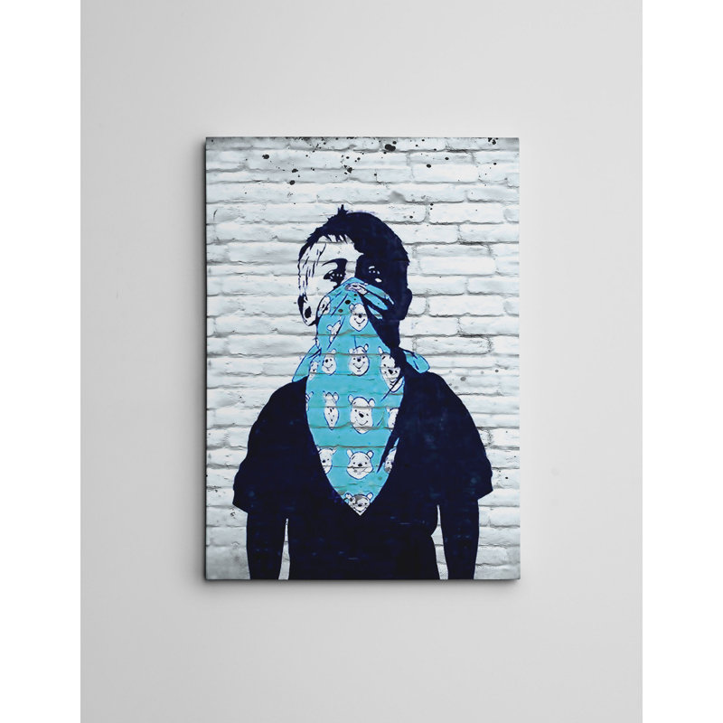 Bansky - Impression sur toile tendue, L 28 po x H 39 po