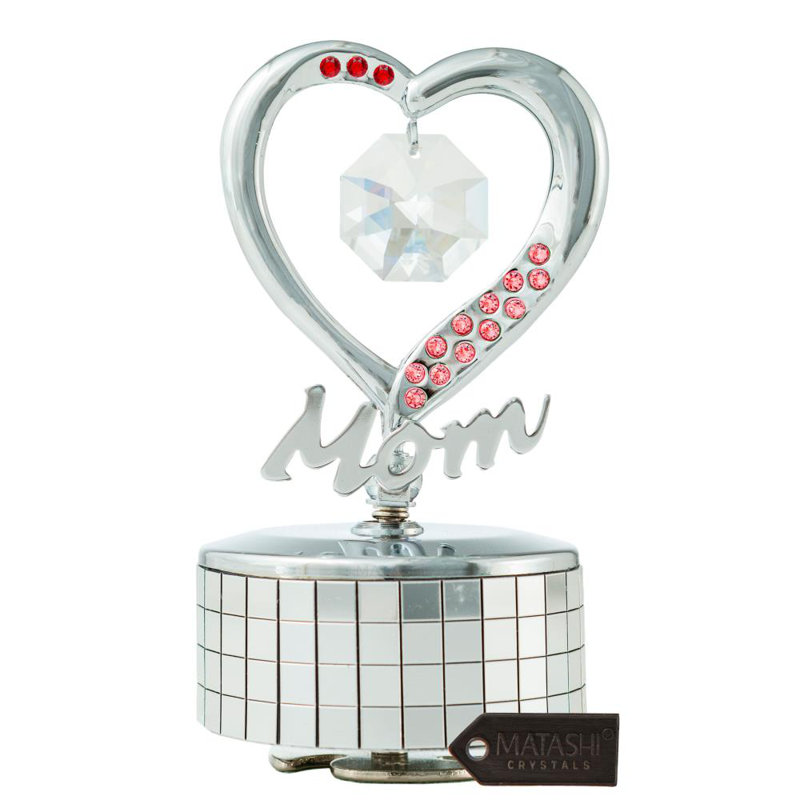 Sculpture «Mom Heart Wind-Up», Argent chromé