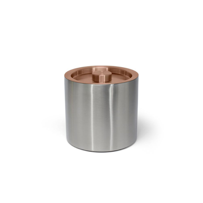Stainless Steel Ice Bucket, Brushed Silver/Rose Gold