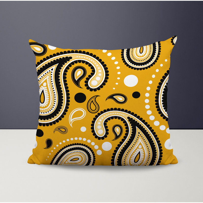 Housse et insert de coussin décoratif en polyester, L 15 po x H 15 po, Jaune