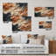 «Beige and Orange Custards Collage I», art mural abstrait en acrylique pour le salon-503590545