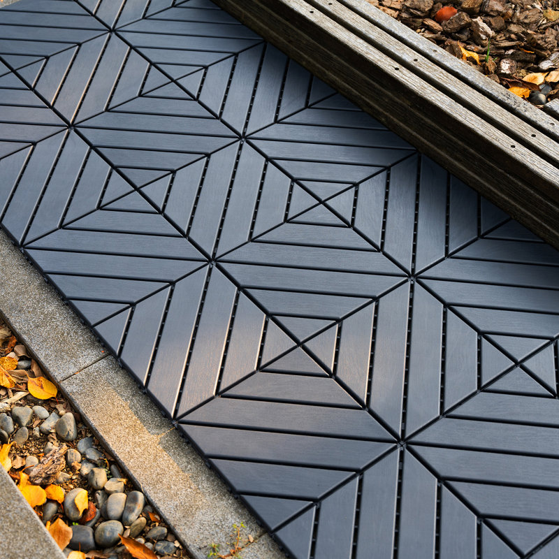 Carreaux de terrasse en plastique emboîtables, Gris