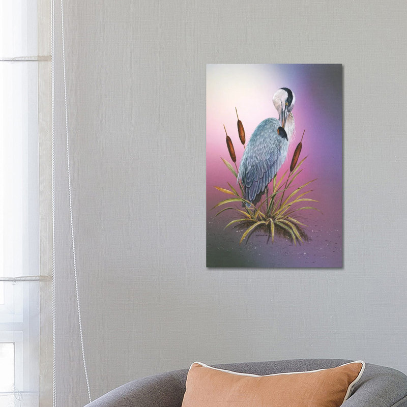 Sunset Heron by Dave Bartholet - Gallery-Wrapped Canvas Giclée on Canvas, 66.04 cm H x 45.72 cm W, Wrapped Canvas