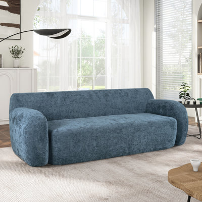 3 sièges, 81,5 po, incurvé, bleu foncé, très grand, éponge pour le salon minimaliste 81,5 po avec design incurvé - pièce, chambre à coucher, rembourrage d'appartement