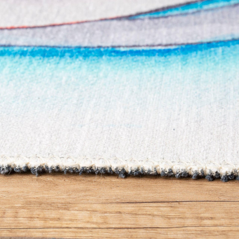 Tapis lavable en machine Premium, 4,6 x 6,2 pieds, 100% polyester, 1850 g / m² | Hauteur des poils: 0,2 po | Poly-coton écologique recyclé | Parfait pour le salon, la chambre à coucher et les endroits très passants