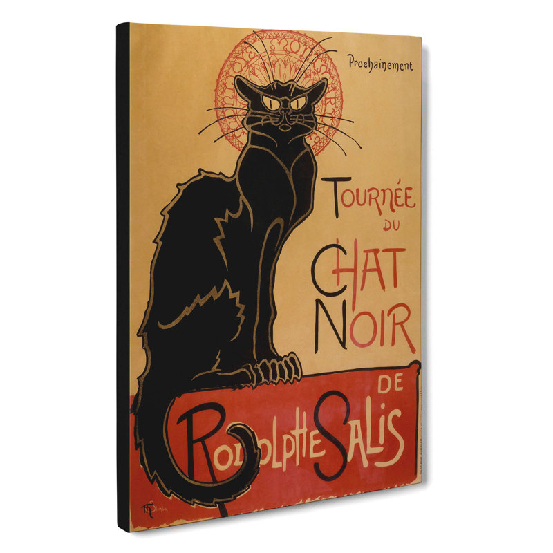 Tournee Du Chat Noir Cat Vol.1 by Theophile Steinlen - Wrapped Canvas Painting, 76cm H x 50cm W x 3cm D