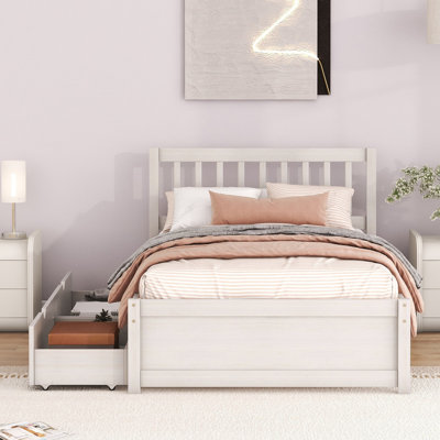Modern Design Wooden Platform Bed with 2 Drawers