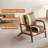 Mid Century Solid Wood Accent Chair Upholstered Armchair with Pillow and  storage Bag