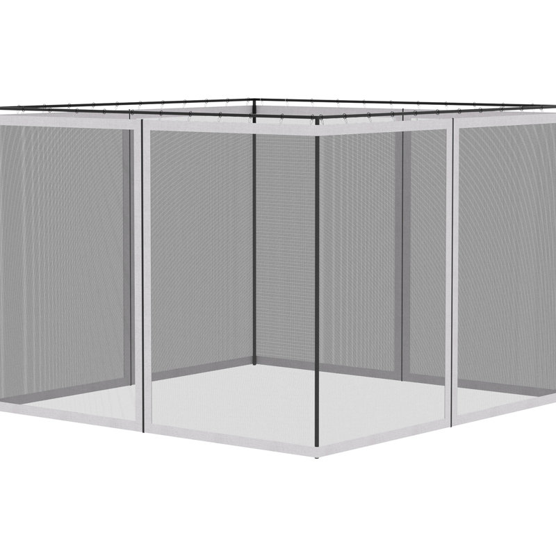 Filet de remplacement blanc pour abri de jardin et pavillon 10 pi x 13 pi. Bloque les débris ailés. Installation facile. Convient à différents styles de 10 pi x 13 pi. Fabriqué