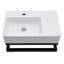 Lavabo de salle de bain rectangulaire en céramique 23,66 "x 16,5" avec barre à serviettes noire, compatible avec différents types de robinets - Stabilité structurelle murale blanche