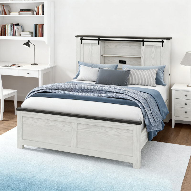 Lit double moderne beige