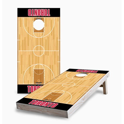 Toronto Basketball 2x4 Cornhole Board Set | Includes (2) Boards (8) Bags & Optional Accessories