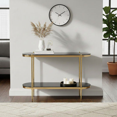 Hakon 120cm Glass Top Console Table