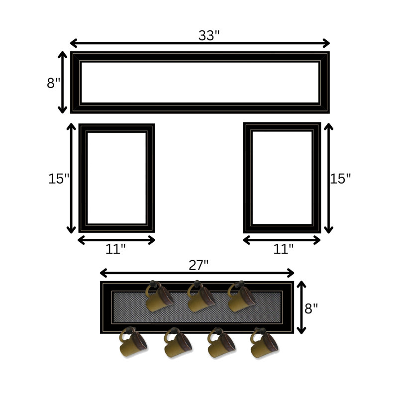"Kitchen Collection IV" 4-Piece Vignette With 1-(7Pegs) Mug Rack
