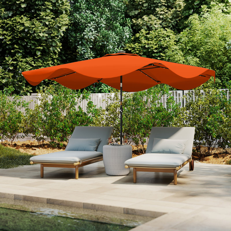 292cm Lighted Tilt Beach Parasol