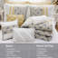 Couette jaune King - Décoration de chambre shabby chic en coton 9 pièces avec taies d'oreiller européennes et coussins décoratifs