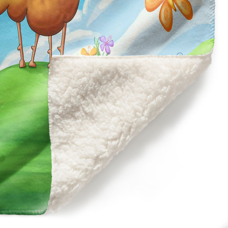  Jeté Wallo le mouton, L 68 po x L 80 po, Bleu