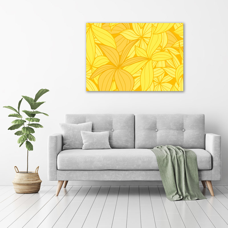 Yellow Flowers Background - Wrapped Canvas Print