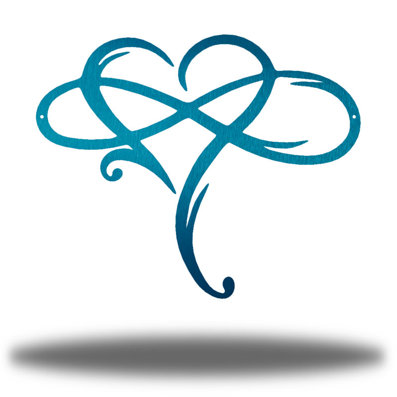 Décoration murale Chirsty Infinite Love, Bleu sarcelle, H 18 po x l 18 po x P 0,01 po