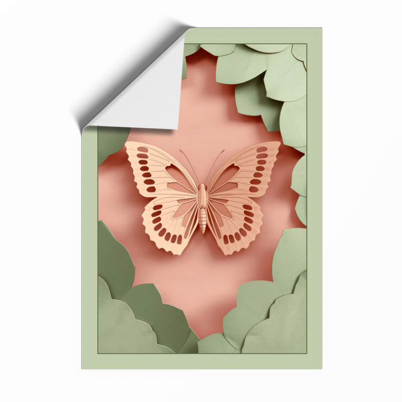 Layered Butterfly Botanical - Framed Print, Unframed, A1 - 84.1 x 59.4 cm