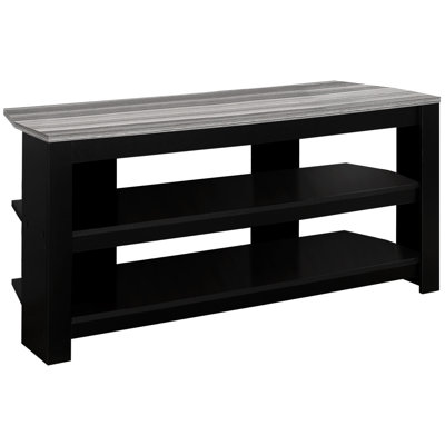 Modern 42 Inch Tv Stand, Media Entertainment Center With Storage - Black, Enchanting For Bedroom, Living Room Grey Shine by Latitude Run