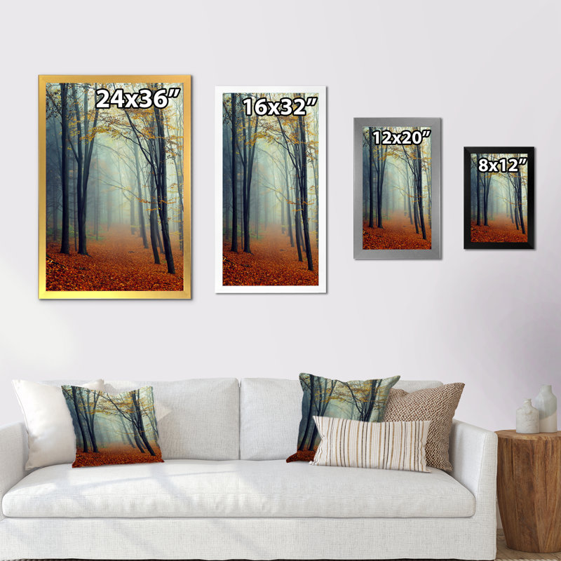 Paysage d'automne - Peinture, Cadre photo noir, H 20 po x l 12 po x P 1 po