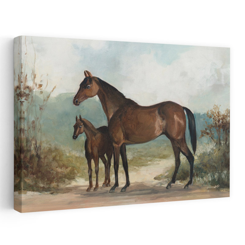 Équine beauté II, impression d'art classique de paysage cheval abstrait traditionnel, 12" H x 18" W