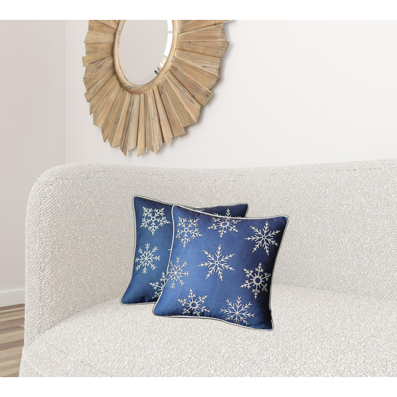  Coussin décoratif, Bleu / blanc, Housse de coussin seulement - sans coussin