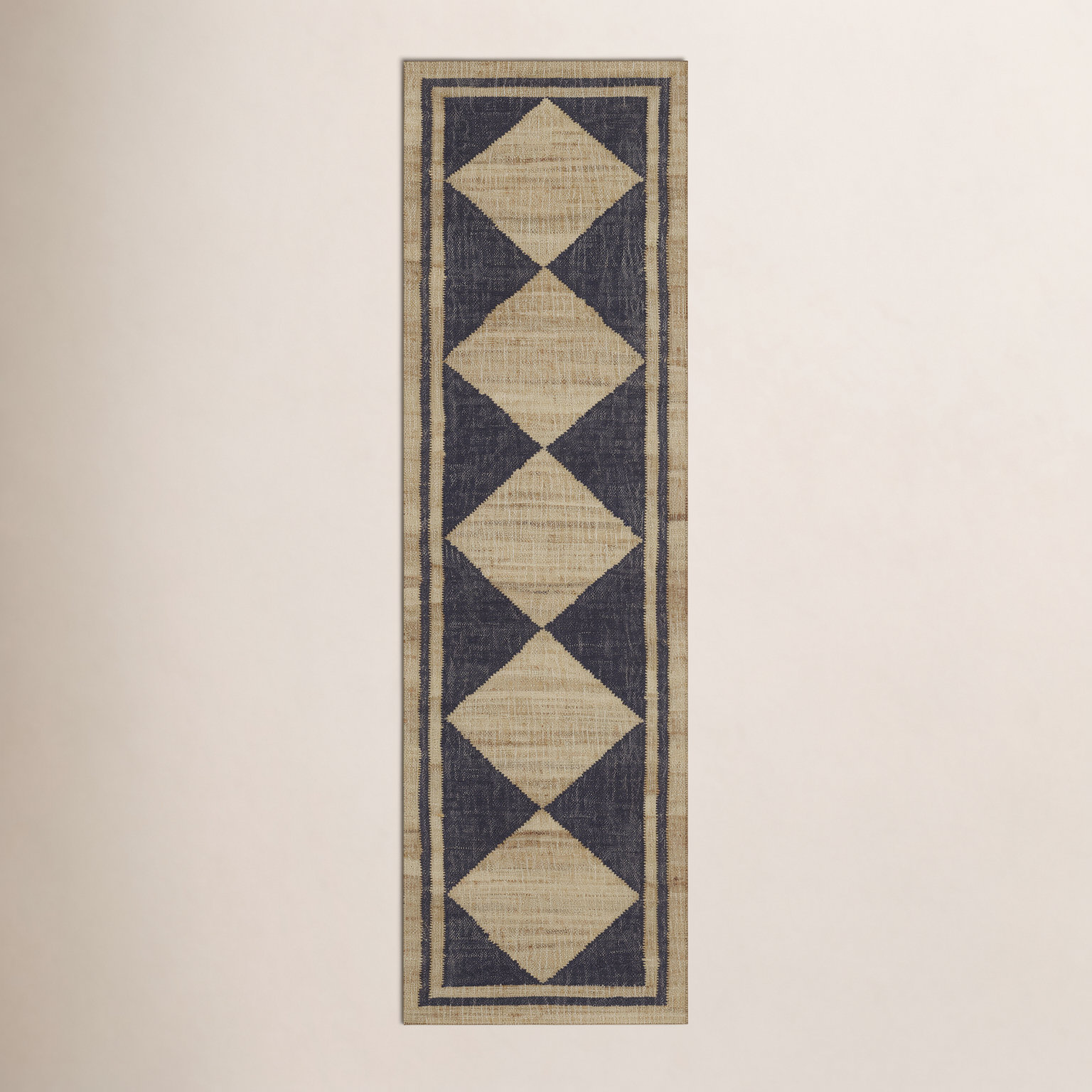 Orchard Black Hand-Woven Geometric Jute Rug, Runner 2'3" x 8'