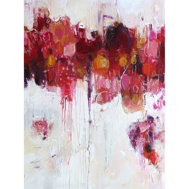 Rose par Elizabeth Chapman - Peinture, H 21,25 po x l 17,25 po, Papier avec cadre noir