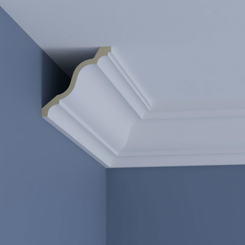 96" Gray Polyurethane Crown Moulding