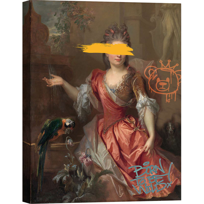 Pop And Funny Portraits Of Ladies And Knights, Born Wild by Eric Chestier - Wrapped Canvas Print, 100cm H x 70cm W