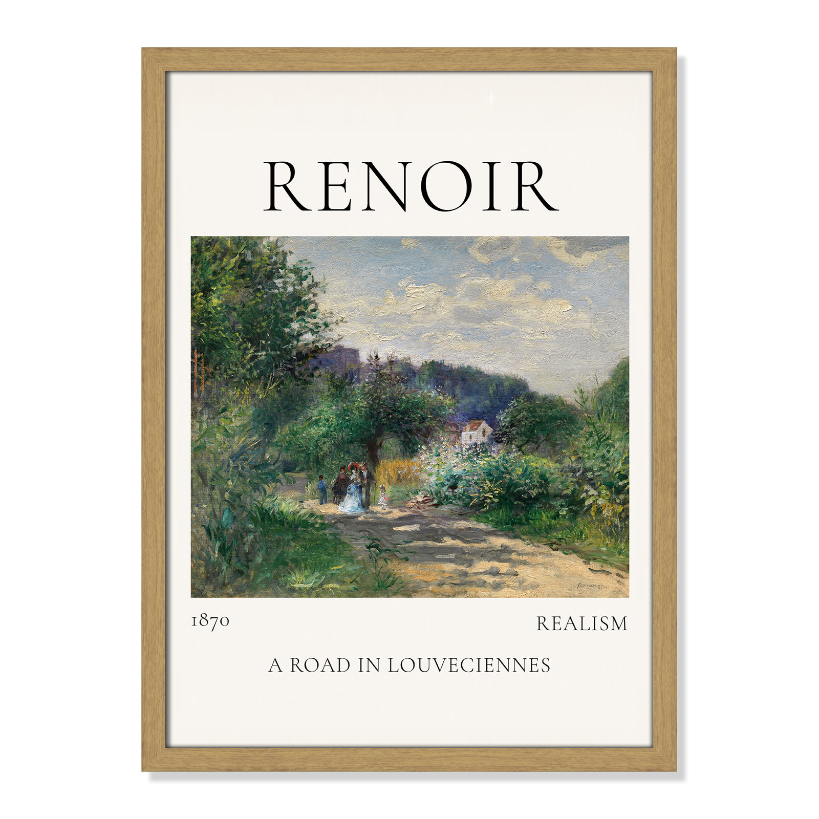 Old Masters Collection " A Road In Louveciennes " by Auguste Renoir, No, Natural Single Picture Frame