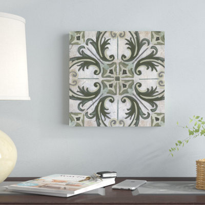 " Vintage Verdigris Tile I " Mixed Media Print