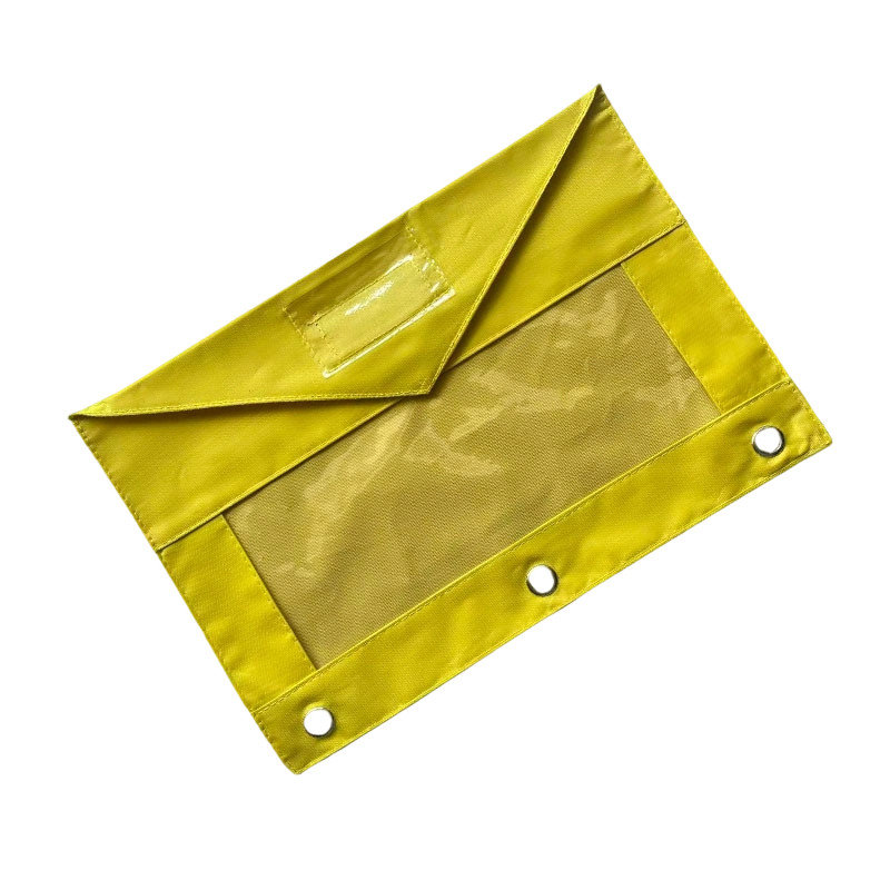 Étui à crayons à trois trous Étui à crayons transparent, Jaune