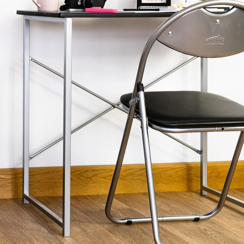 Harbour Housewares - Industrial Office Desk & Chair, Black