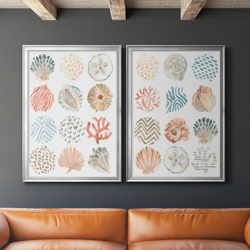 «Ocean Patterns I», ensemble de 2 reproductions d'art sur toile encadrées, Argent, H 30,5 po x l 45 po x P 1,25 po