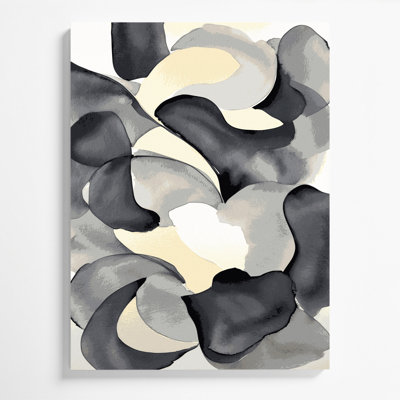 Aquarelle abstraite 2, art mural sur toile grise